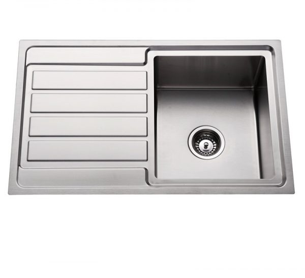hand made 304 stainless steel single bowl kitchen sink with left hand drainer