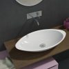 500mm Above Counter Oval Solid Surface Stone Wash Basin Glossy White