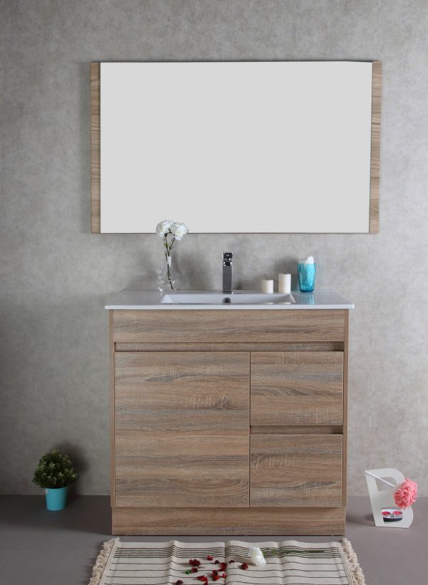 900mm oak floor standing vanity cabinet only