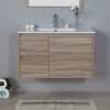 900mm oak wall hung vanity cabinet only