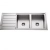 304 Stainless steel double bowl top mount kitchen sink right hand bowl