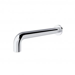 Round curved fixed basin bath spout