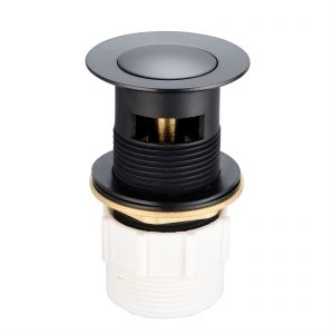 Matt black basin pop up plug and waste 32mm with 40mm adapter with overflow
