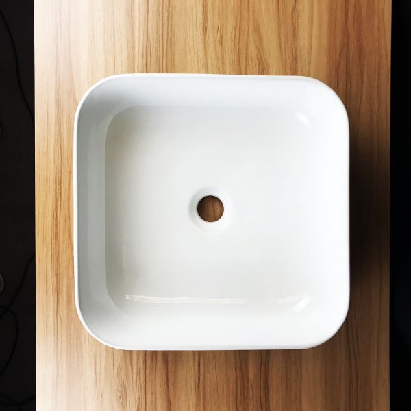 Leena square above counter top ceramic basin