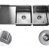 304 STAINLESS STEEL DOUBLE BOWL TOP MOUNT KITCHEN SINK